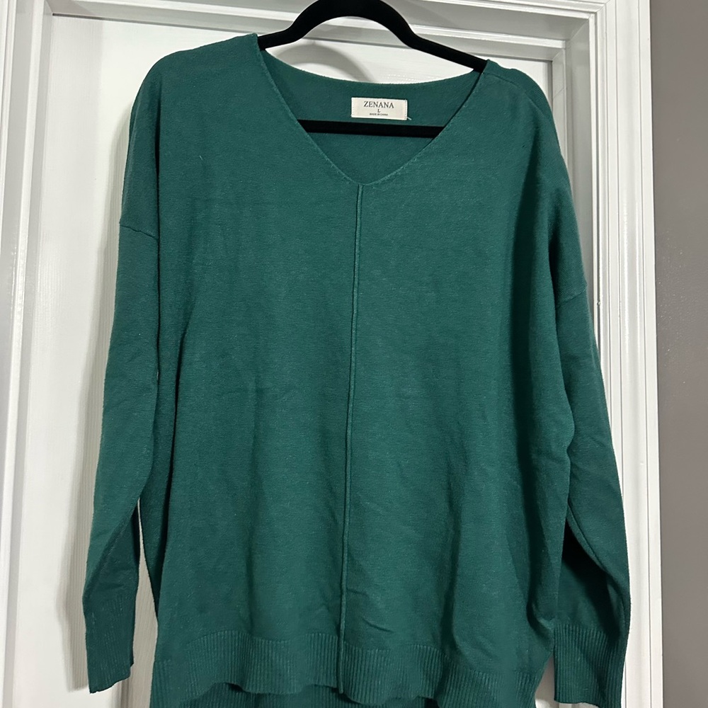 Zenana Outfitters Teal Knit Top